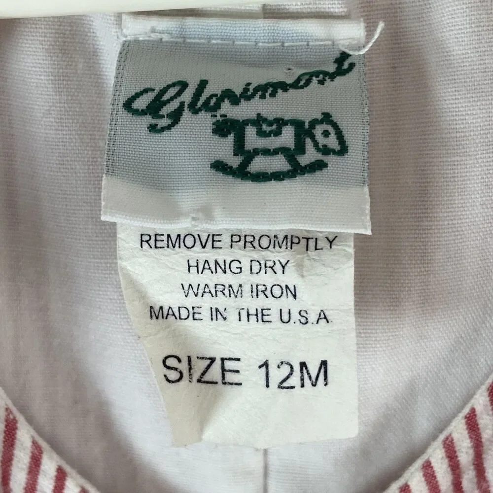 Glorimont Seersucker Romper Baby Boy Sz 12M Red Sailboat Anchor Nautical Coastal